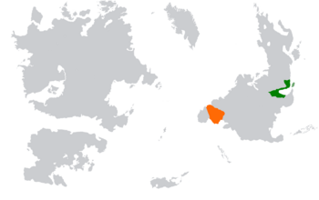 Map indicating locations of Monsilva and Rakhman