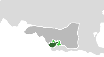 Dark Green : Cherzian core territory , Light Green: Client state's of the Cherzian Republic