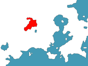 The location of Lake San Salvador in red.