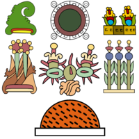 A collage of seven symbols which symbolized the seven tribes of the Creeperian Confederation.