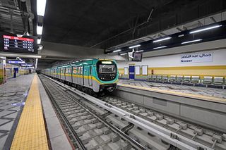 A green line train