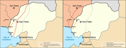 Two maps showing the first phase (left) and second phase (right).