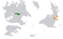 Map indicating locations of Majocco and Monsilva