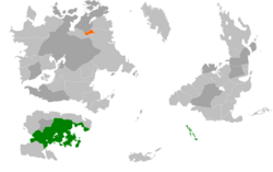 Map indicating locations of Creeperopolis and Tirol