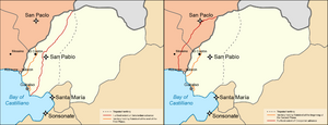 Two maps showing the first phase (left) and second phase (right).